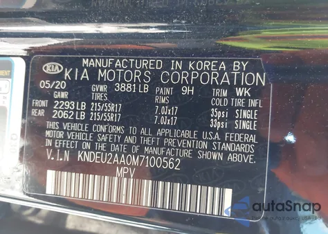 2021 Kia Seltos S из США, поврежденный, VIN KNDEU2AA0M7100562